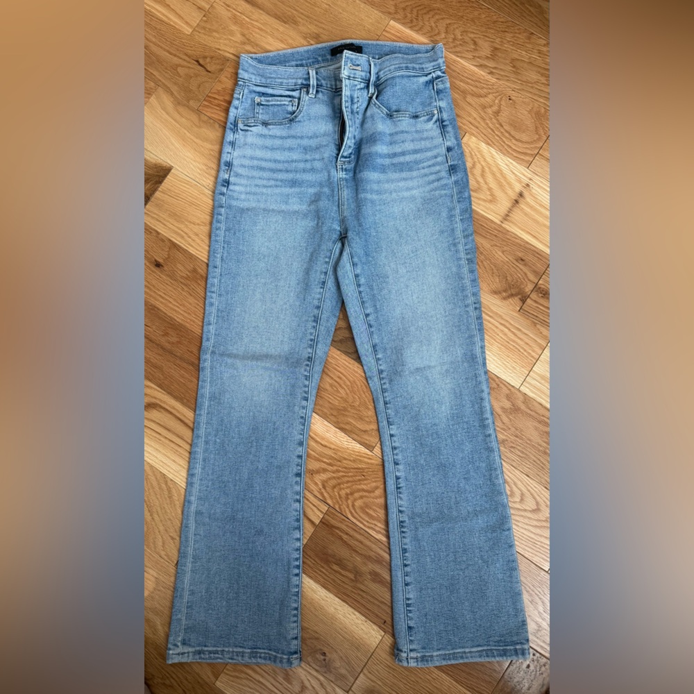 Ann Taylor Light Blue Cropped Flare Jeans